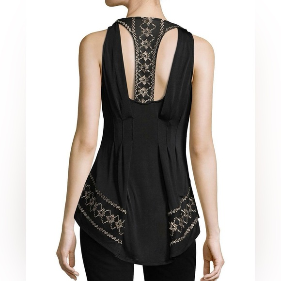 NWT | Free People | All Eyes on Me | Black & Gold Embellished Tank Top - Picture 2 of 6